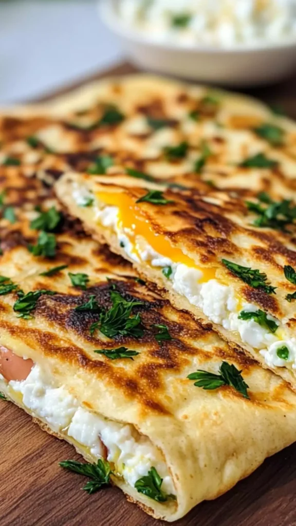 egg and cottage cheese flatbread copycat recipe