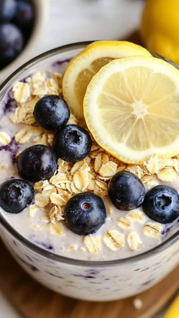 lemon blueberry overnight oats copycat recipe