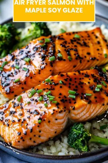 Air Fryer Salmon With Maple Soy Glaze