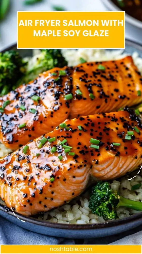 Air Fryer Salmon With Maple Soy Glaze