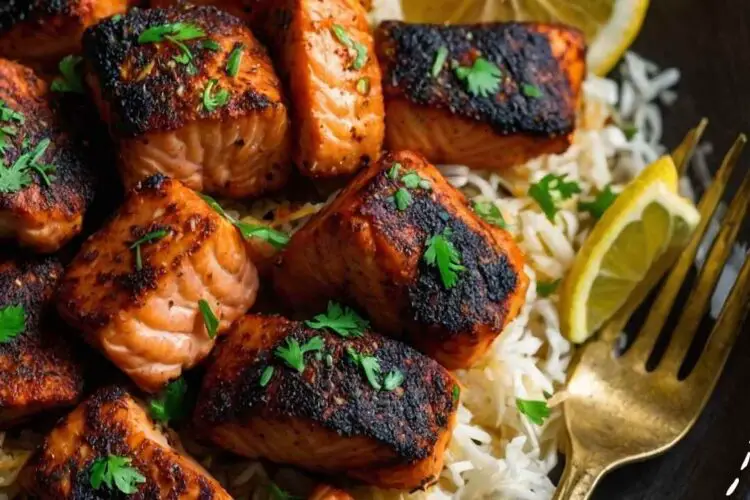 Blackened Air Fryer Salmon Bites