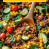 Ground Turkey Skillet With Zucchini Corn Black Beans and Tomato