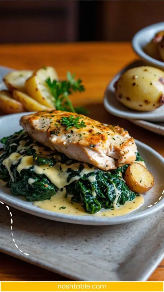 Fish Florentine for lunch Fish Florentine for lunch