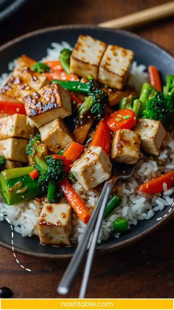 How to Make Tofu Stir Fry Recipe with Vegetables in a Soy Sesame Sauce 