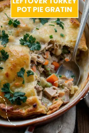 Leftover Turkey Pot Pie Gratin