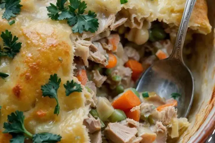 Leftover Turkey Pot Pie Gratin