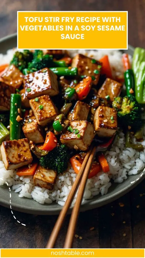 Tofu Stir Fry Recipe with Vegetables in a Soy Sesame Sauce