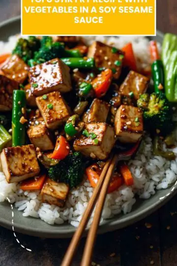 Tofu Stir Fry Recipe with Vegetables in a Soy Sesame Sauce