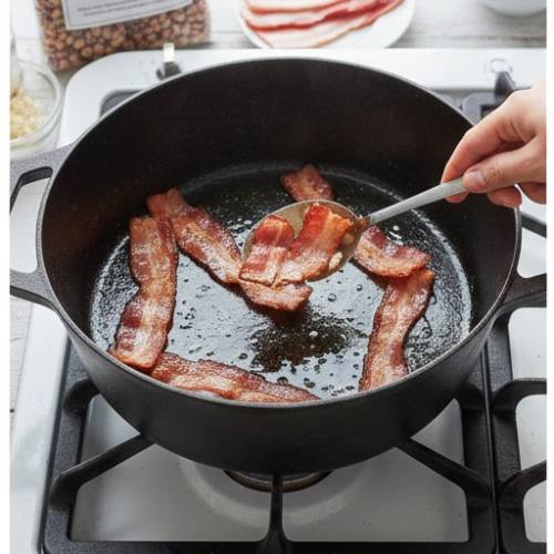 Step 3: Get Cooking the Bacon (or Oil) Step 3: Get Cooking the Bacon (or Oil)