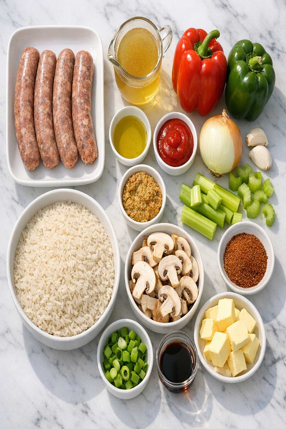 Brats And Rice Recipe ingredients