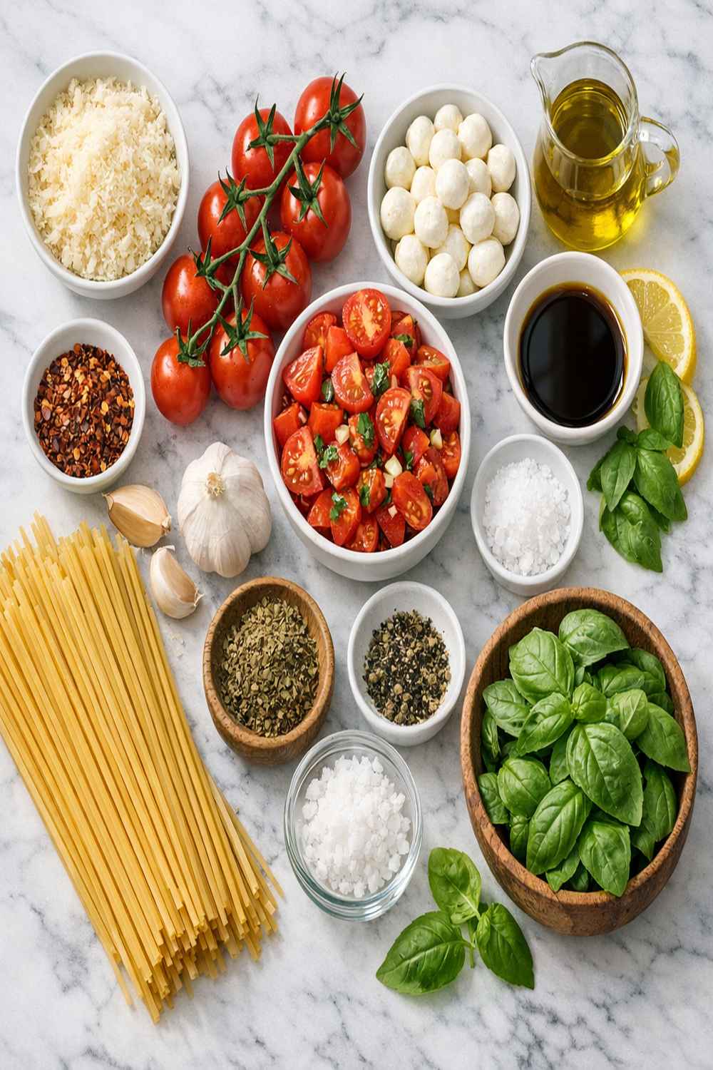 Bruschetta Pasta Recipe ingredients